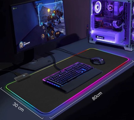 GAMINGOWA PODKŁADKA POD MYSZ NA BIURKO XXL LED RGB mata podświetlana_5
