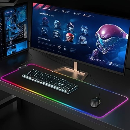 GAMINGOWA PODKŁADKA POD MYSZ NA BIURKO XXL LED RGB mata podświetlana_7