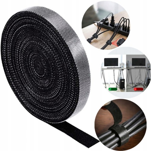 Przejdź do produktu TAŚMA RZEPOWA OPASKA RZEP ORGANIZER KABLI 10mm 5m