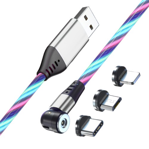 Przejdź do produktu 2-Metrowy Multikolor ŚWIECĄCY Kabel Magnetyczny 1-pin obrotowy + 3 KOŃCÓWKI