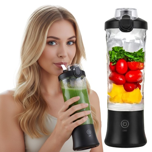 Przejdź do produktu Blender kielichowy bezprzewodowy do smoothie 0,6L Czarny do Miksowania
