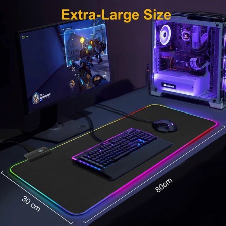 GAMINGOWA PODKŁADKA MAPA ŚWIATA POD MYSZ NA BIURKO LED mata podświetlana_8