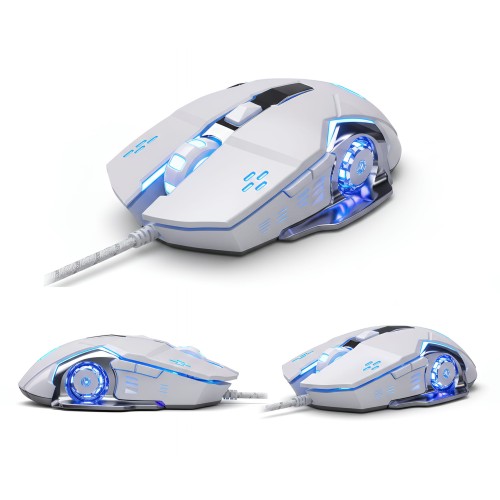 Przejdź do produktu Mysza Gamingowa USB z Podświetleniem i Cichymi Klikami DSJ G15 BIAŁA
