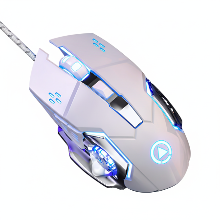 Mysza Gamingowa USB z Podświetleniem i Cichymi Klikami DSJ G15 BIAŁA