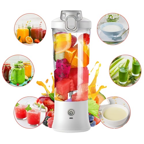 Przejdź do produktu Blender kielichowy bezprzewodowy do smoothie 0,6L Biały do Miksowania