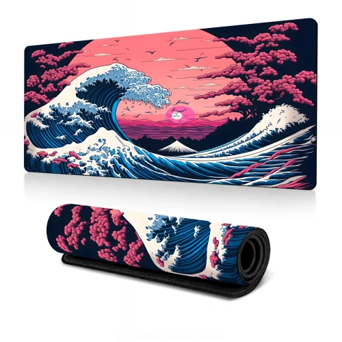 Przejdź do produktu Podkładka Pod Mysz Gamingowa FALE Na Biurko Wodoodporna XXXL 90x40cm