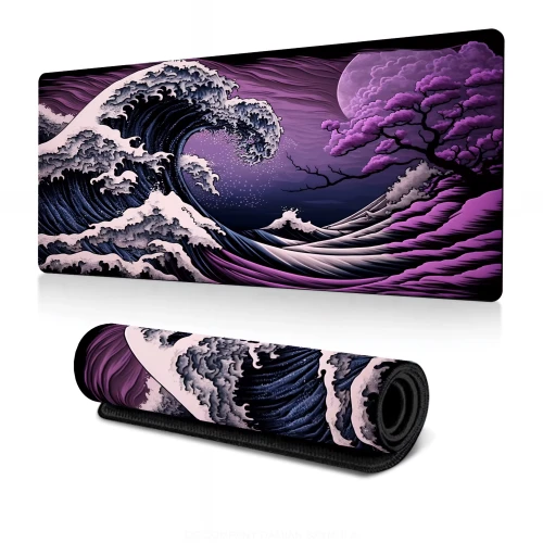 Przejdź do produktu Podkładka Pod Mysz Gamingowa FALE Na Biurko Wodoodporna XXXL 90x40cm