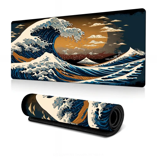 Przejdź do produktu Podkładka Pod Mysz Gamingowa FALE Na Biurko Wodoodporna XXXL 90x40cm