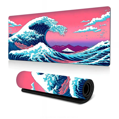 Przejdź do produktu Podkładka Pod Mysz Gamingowa FALE Na Biurko Wodoodporna XXXL 90x40cm