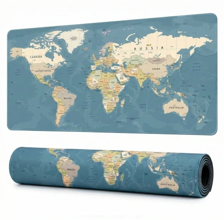 Podkładka Pod Mysz Gamingowa MAPA ŚWIATA Na Biurko Wodoodporna XXXL 90x40cm