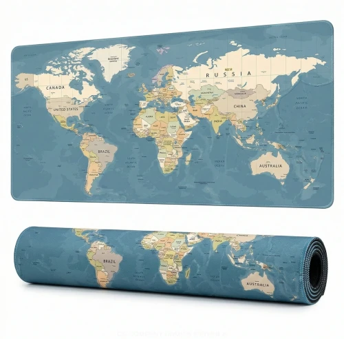 Przejdź do produktu Podkładka Pod Mysz Gamingowa MAPA ŚWIATA Na Biurko Wodoodporna XXXL 90x40cm