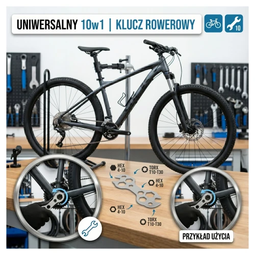 Przejdź do produktu Uniwersalny Klucz Rowerowy Wielofunkcyjny 10w1 Płaski Multitool – Stalowe Narzędzie Naprawcze Niezbędnik Rowerzysty